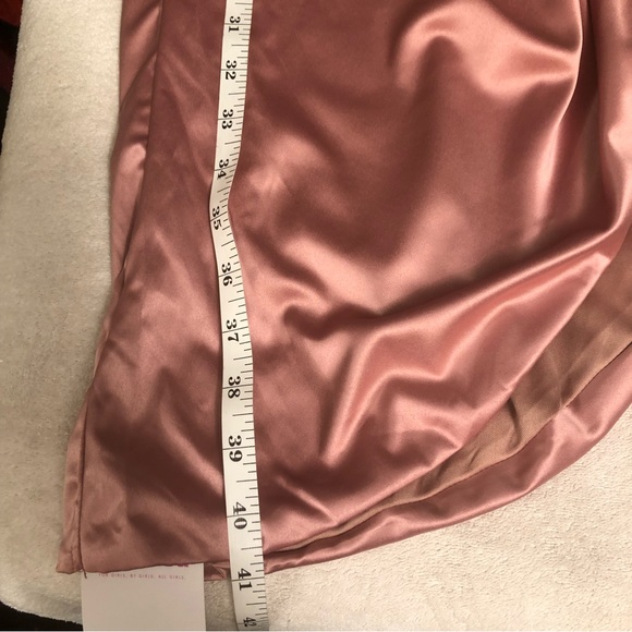 Parthea satin ruched side asymmetrical dress size Large - Picture 4 of 10